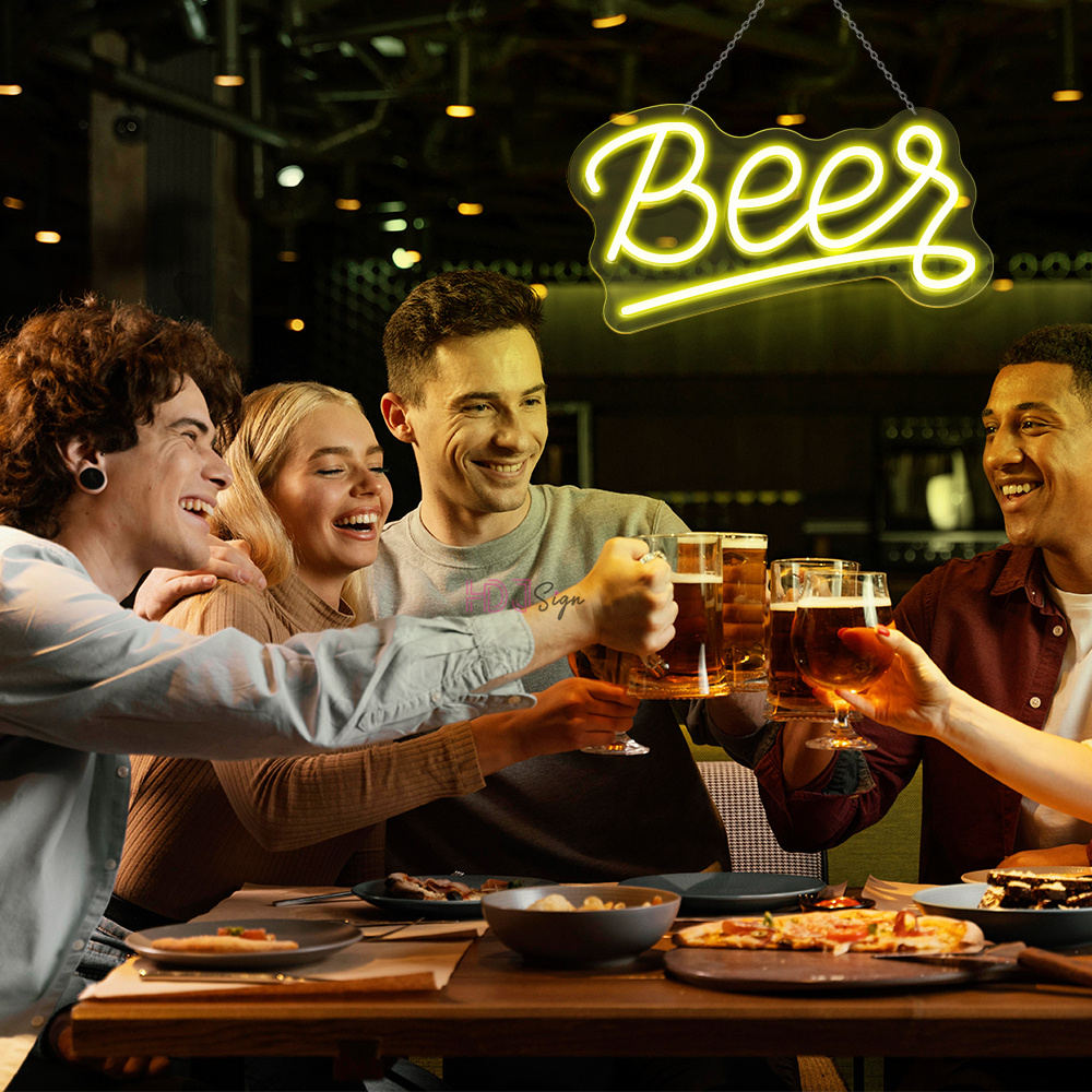 Wine Beer Whiskey Year - WHISKY BAR Bier LED Neonlicht Schild