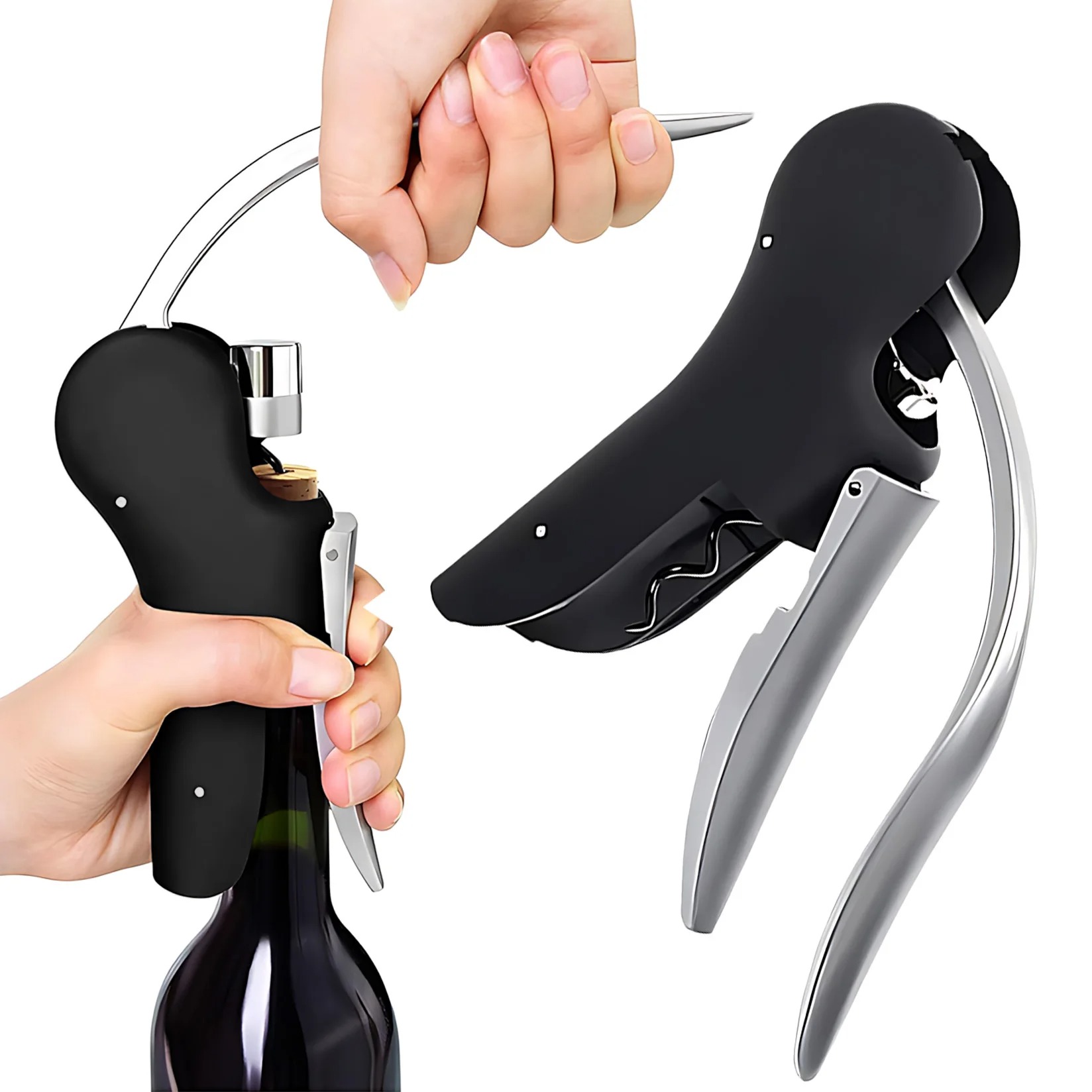 Cork Screw Lever - Praktische Flaschenöffner, Wein-Werkzeug-Set, Folienschneider, Barhebel, Korkenzieher,