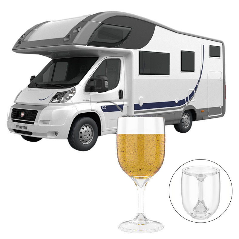 Wine & Beer Emporium - Tragbarer Weinglas-Becher für Wohnmobile, zusammenklappbar, unzerbrechlich,