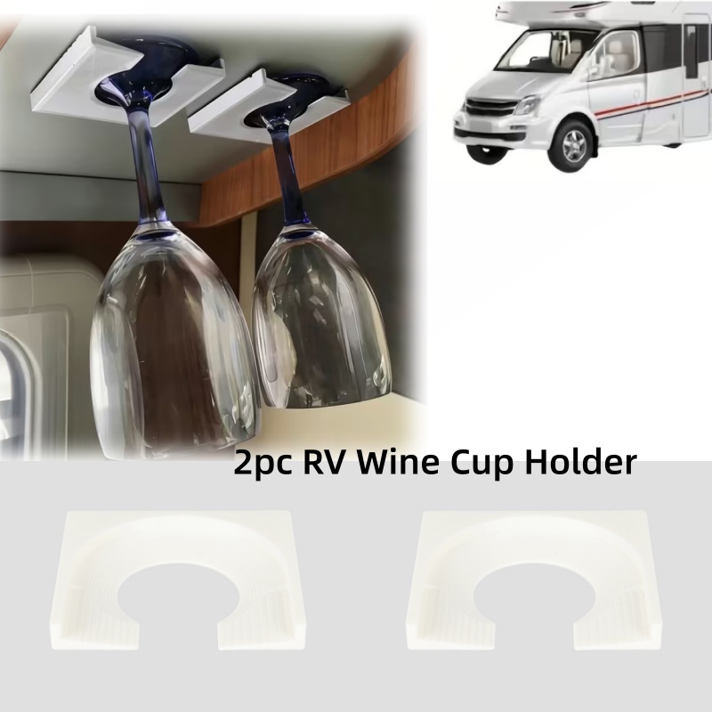 Wine & Beer Emporium - 2-teiliger Weinbecherhalter für Wohnmobile mit selbstklebendem