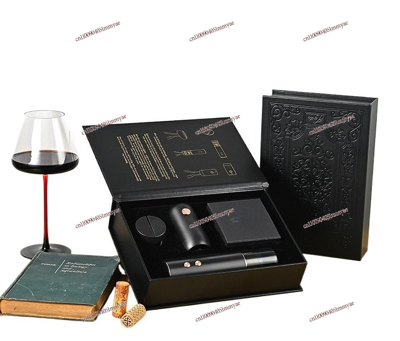 Wine Opener Electric - Elektrischer Rotwein-Flaschenöffner, Rotwein-Vakuum-Frischhaltestopfen-Geschenkbox, Etui-Verpackung aus Leder