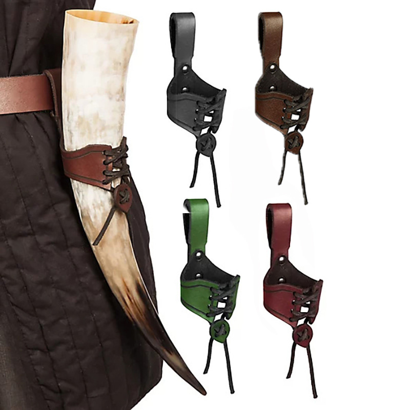 Wine Beer Holder - Mittelalterlicher Wikinger-Pirat, trinkendes Ochsenhorn, Tassenband, Ale,