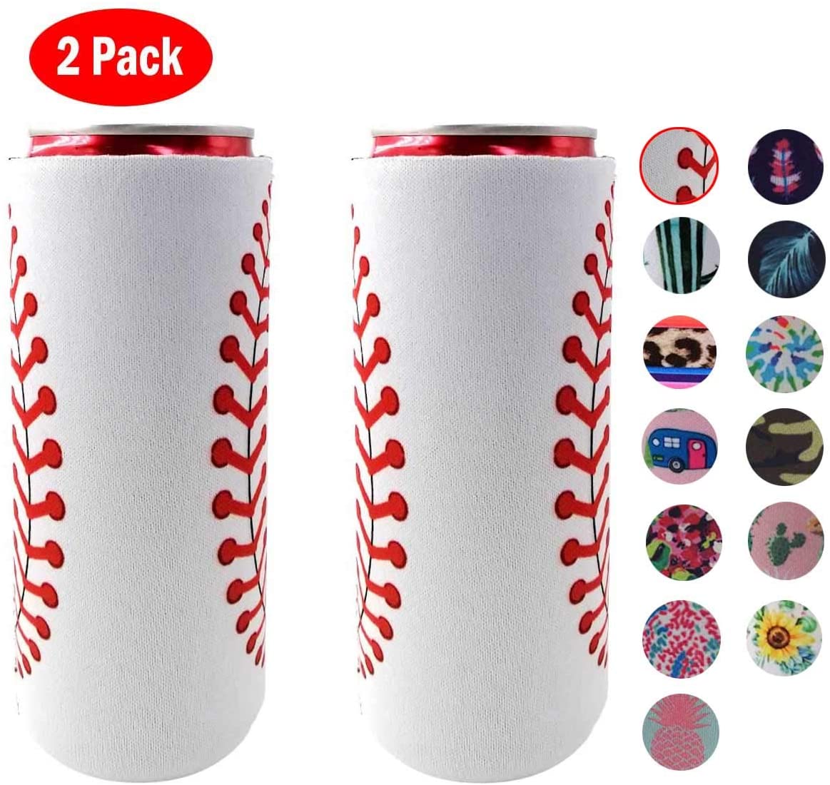 Wine Beer Holder - 2er-Pack dünne Dosenkühltasche, Weinkühltasche, Bierkühler für