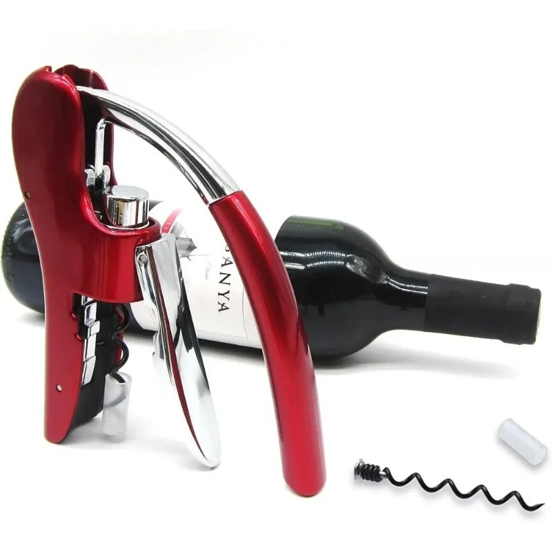 Cork Screw Lever - Neues Edelstahl-Weinöffner-Set: Folienabschneider, Korkenzieher, Korkheber, Küchenzubehör