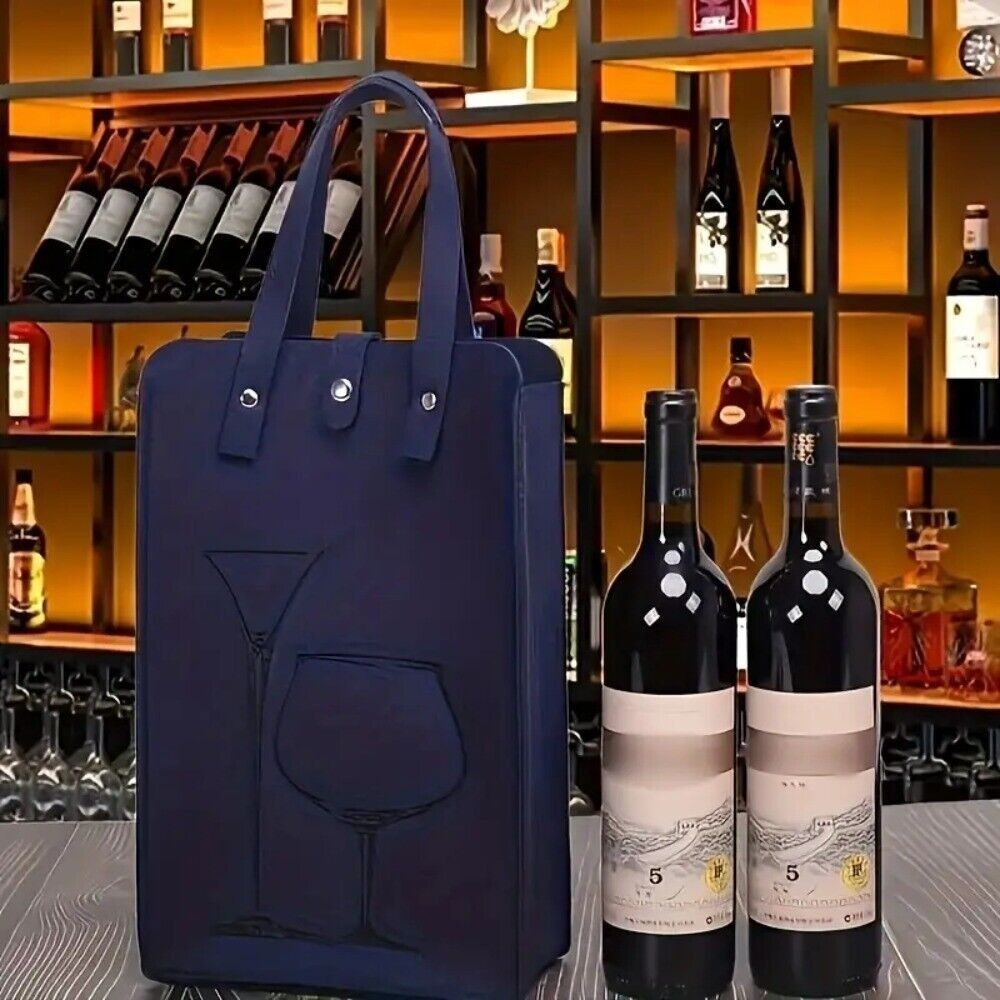 Wine & Beer Emporium - Hochwertige Filz-Weintasche Doppelgriff-Weingeschenk-Aufbewahrungstasche Geschenk-Getränketasche
