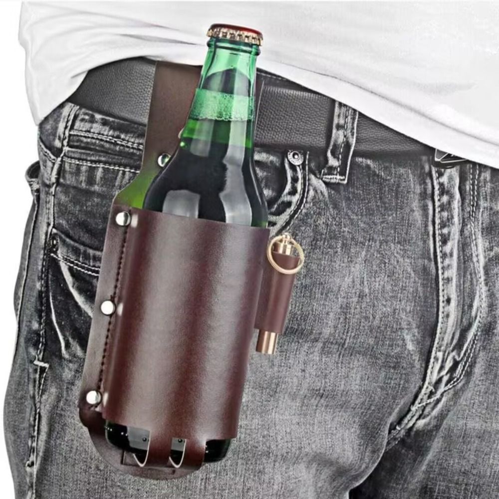 Wine Beer Holder - PU Leder Bier Flasche Taille Holster