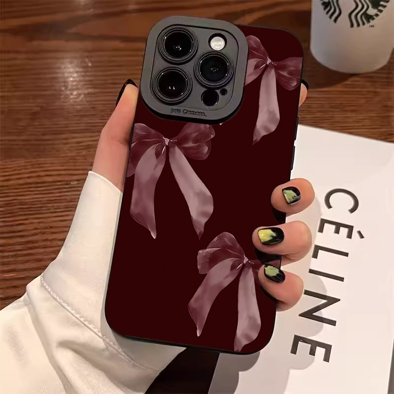 Wine & Beer Emporium - Weinrote Schleife-Muster-weiche Handyhülle für Samsung Galaxy