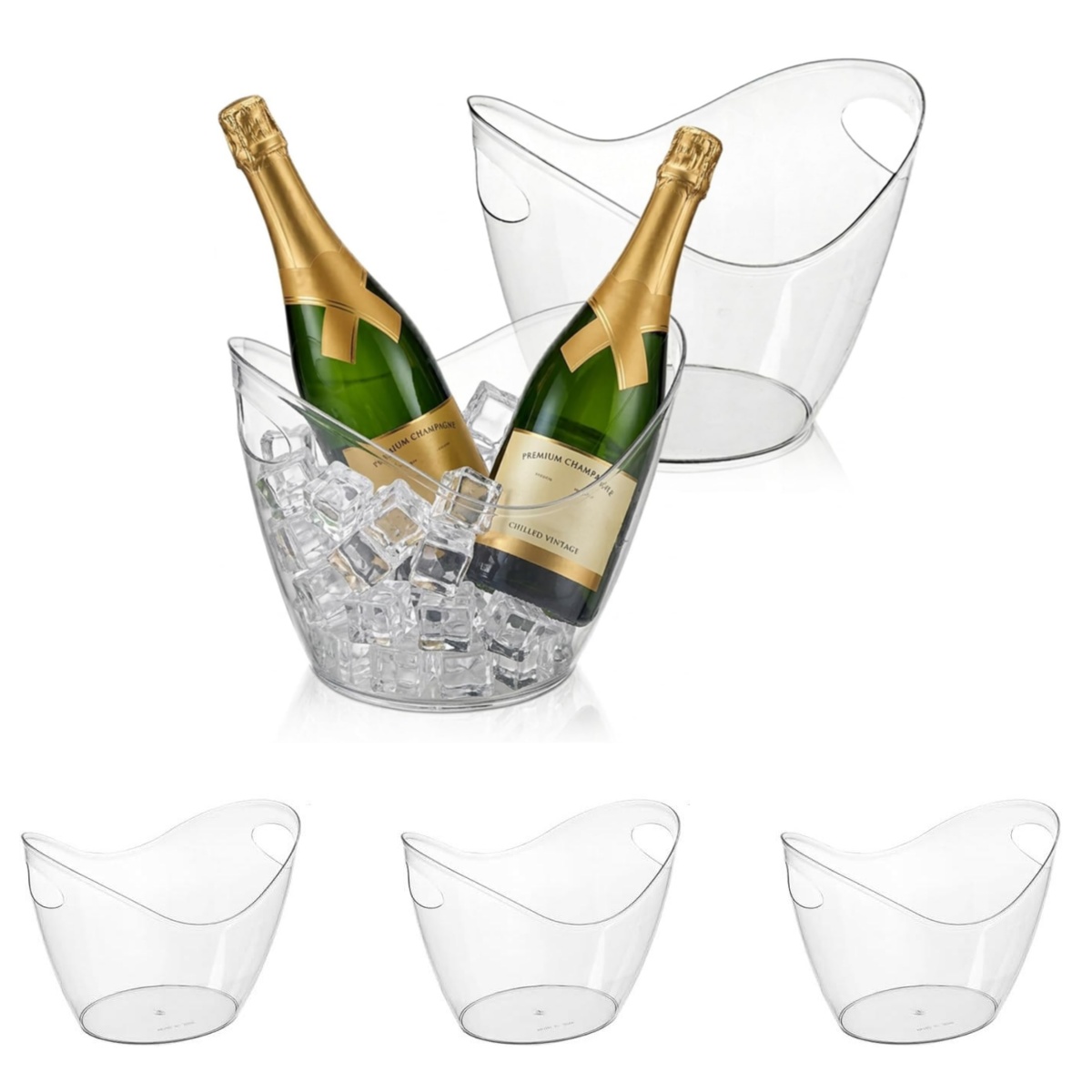 Wine Beer Holder - 5 PET Unzerbrechlicher Eiskübel Weinkühler Transparente