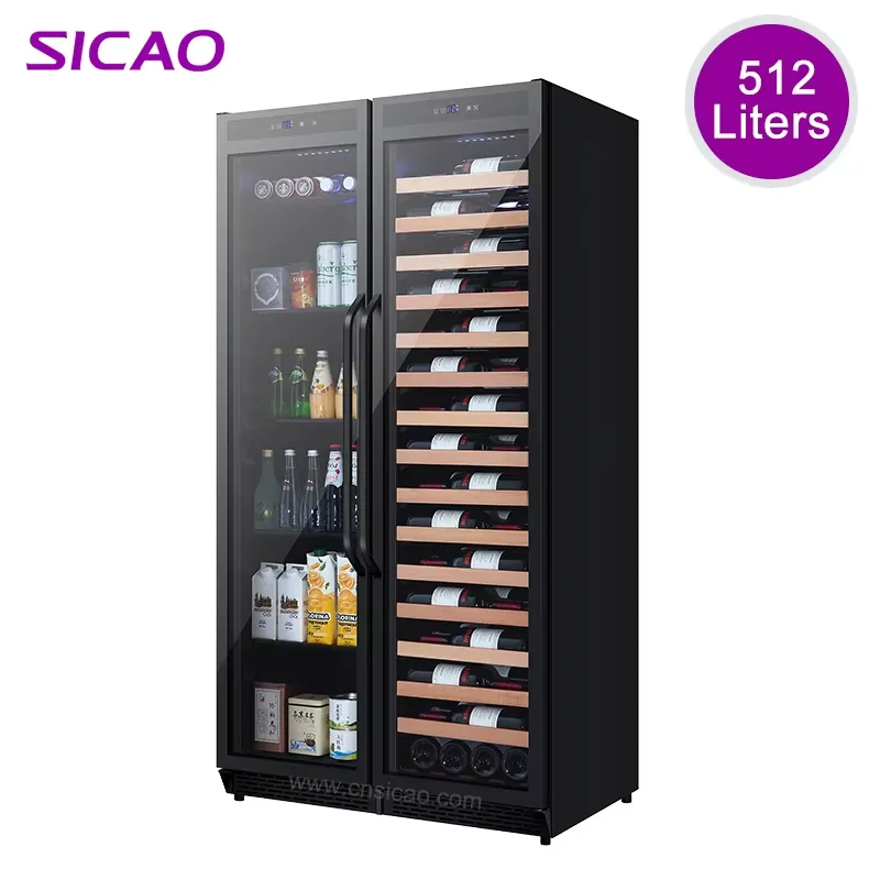 Wine Beer Fridge Dual Zone - Eingebauter Getränkekühlschrank mit Doppeltür, Weinkühler mit