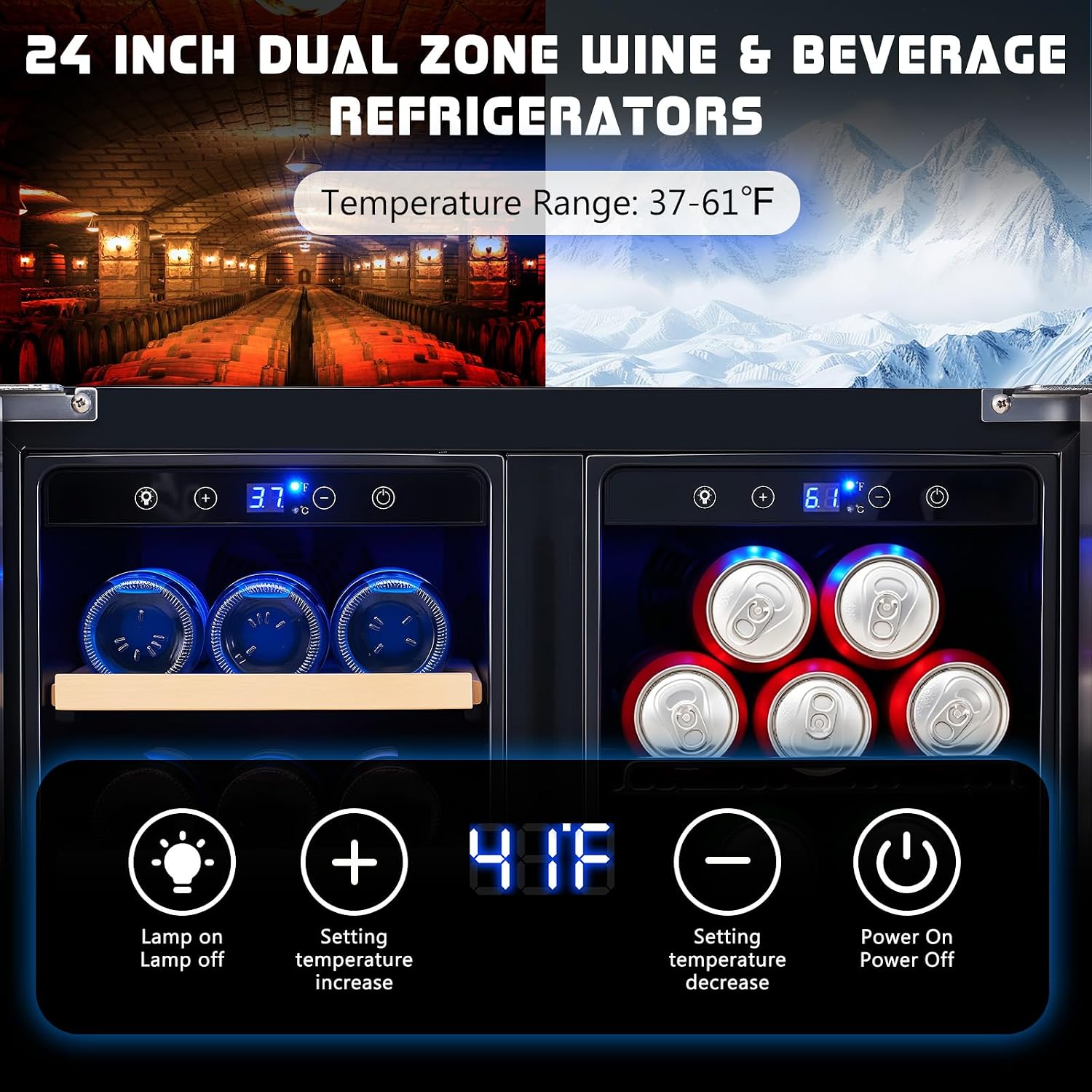 Getränkekühlschrank, 24-Zoll-D – Wine Beer Fridge Dual Zone Bewertung und Preis