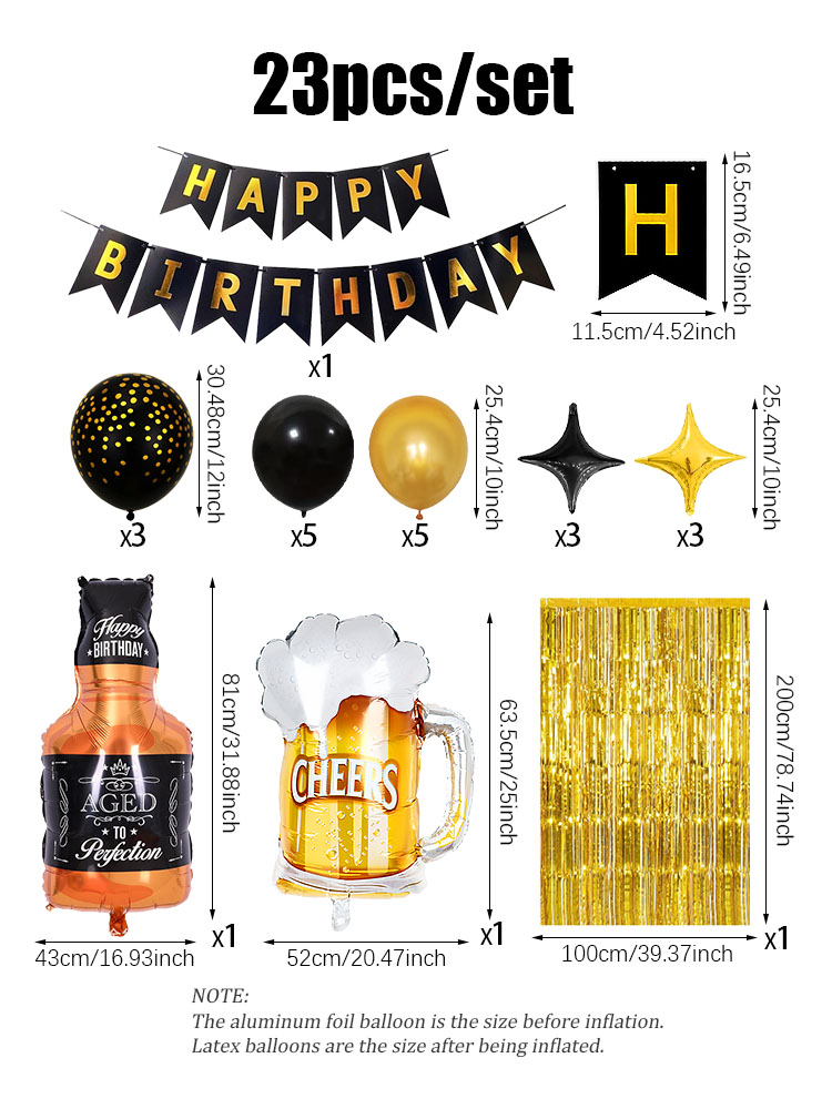 23-teiliges Set Schwarzes Happ – Wine Beer Whiskey Year Bewertung und Preis