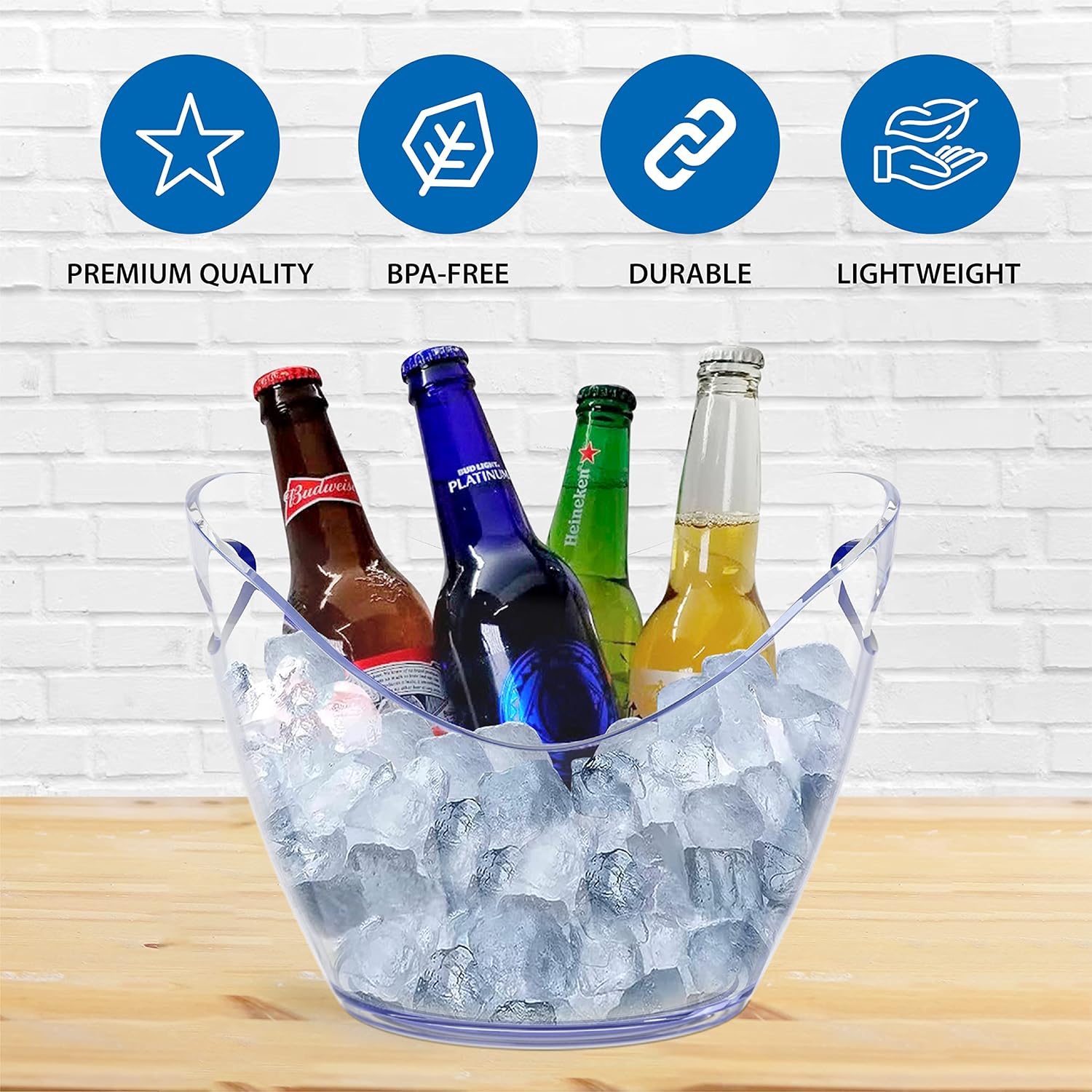 5 PET Unzerbrechlicher Eiskübe – Wine Beer Holder Bewertung und Preis