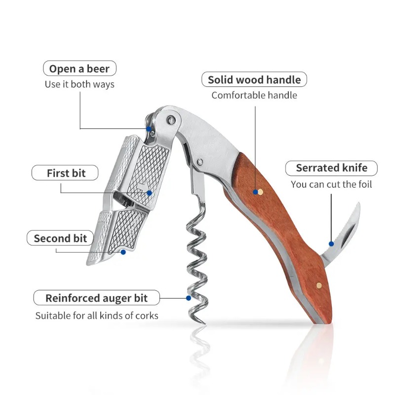 Edelstahl und Holz 1-teiliger  – Cork Screw Lever Bewertung und Preis
